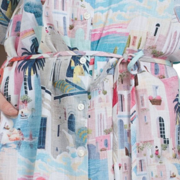 WHITE CLOSET Linen Blend Short Sleeve Mini Dress - Picture 5 of 7